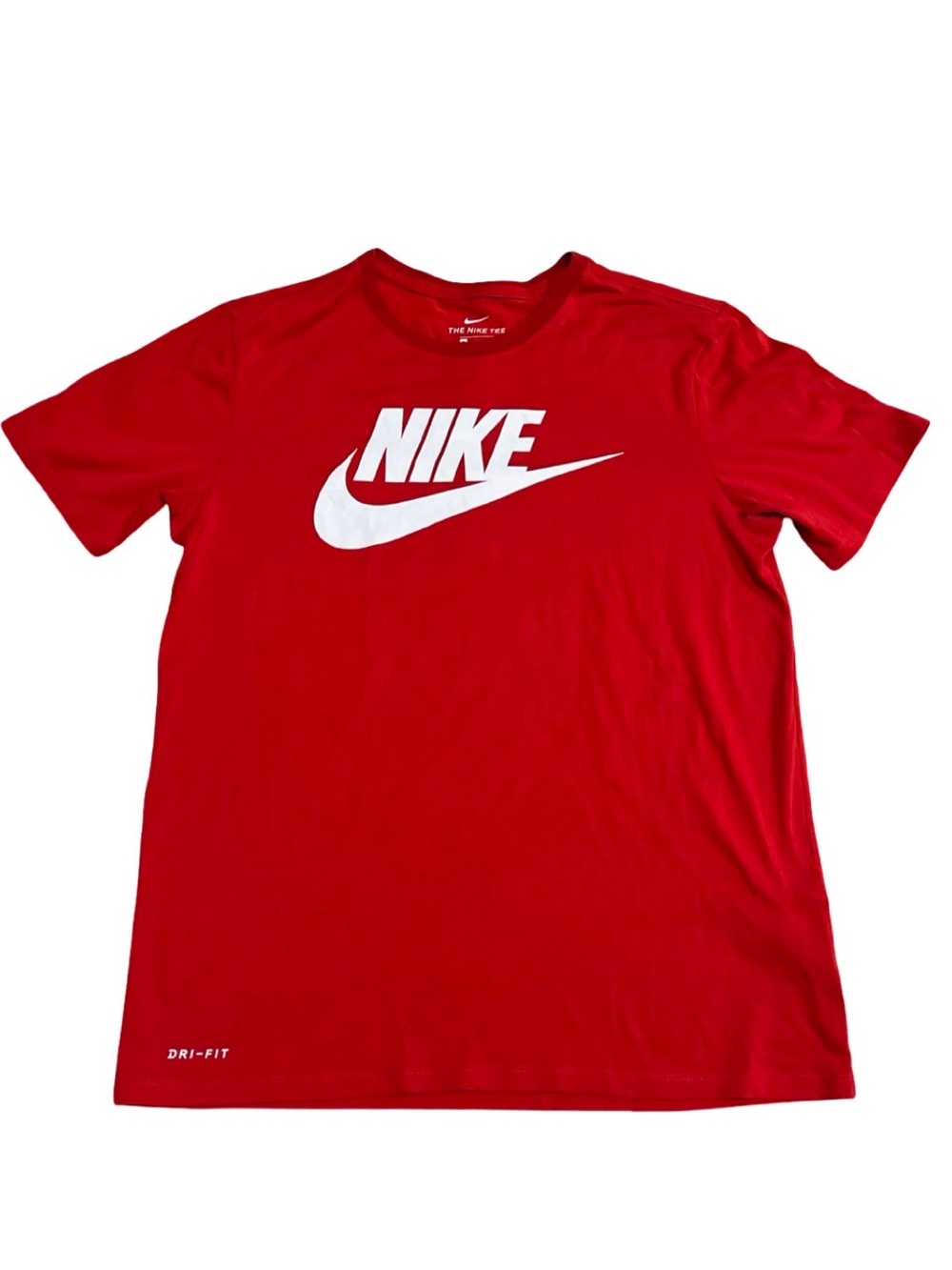 Nike Red Short-Sleeve Tee with White Swoosh Logo